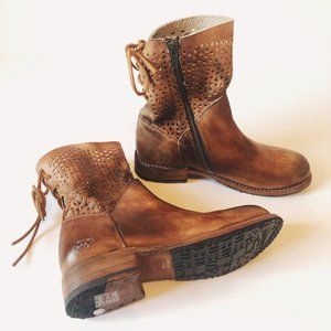 NWOT Bed Stu Perforated Camel Leather Boots 6.5